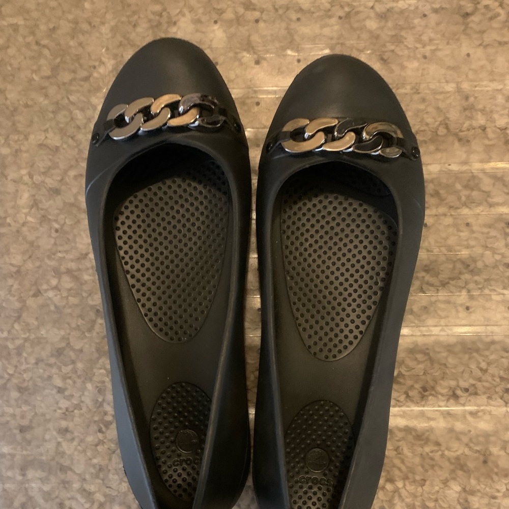 Crocs Gianna Link Black Flats